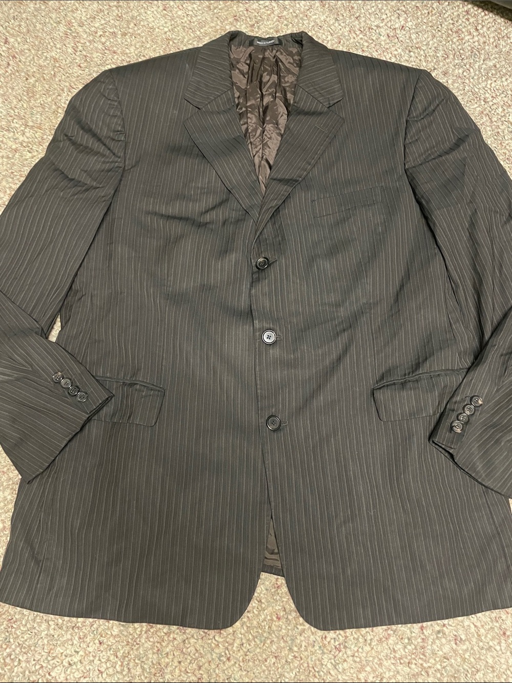 Hugo boss 100% wool Men's chocolate Pinstripe Suit Blazer-